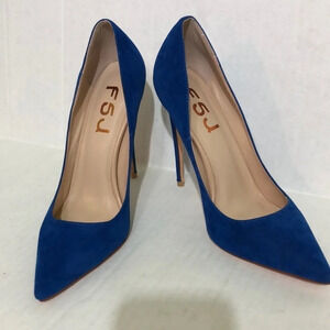 F5J Women's New Without Box Blue Faux Suede Stiletto Heel Pumps Size 7